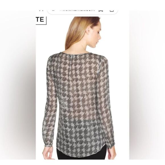 White House Black Market silk Metallic thread semi Sheer Shirt Blouse Sz 8 - Picture 2 of 8